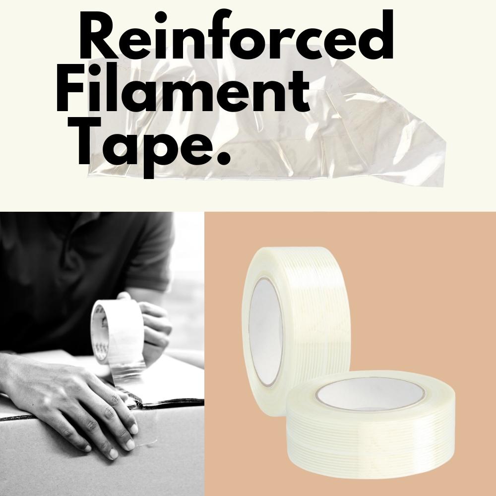 Economy Grade Filament Tape - 2" x 60 Yds 4 Mil - 6 Rls Fiberglass Reinforced